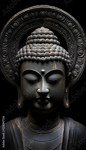 Wallpaper Mural Dark Grey Statue Portrait: A Timeless Depiction of Strength and Elegance Torontodigital.ca