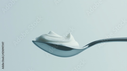 Wallpaper Mural side view of a silver spoon with a scoop of yoghurt Torontodigital.ca