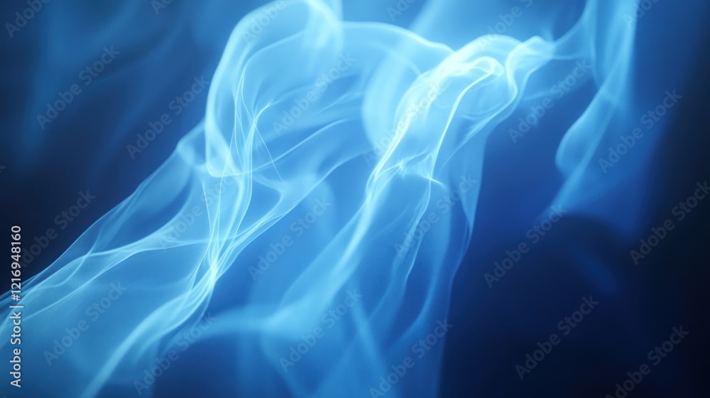 Abstract blue wisps of smoke or vapor creating a serene, fluid atmosphere. Abstract blue wisps of smoke or vapor creating a serene, fluid atmosphere.