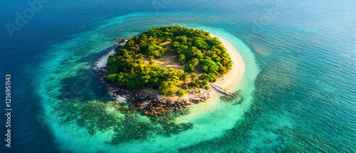 Tropical Island Aerial Ocean Paradise