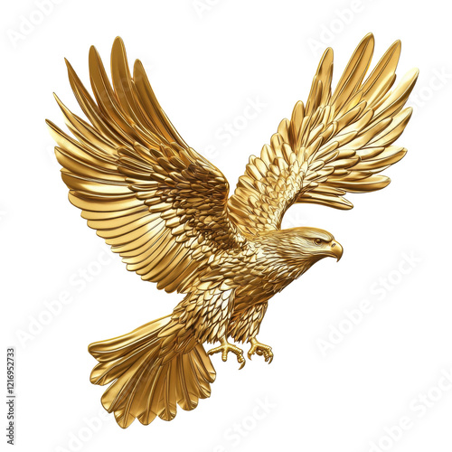 gold eagle isolated on white