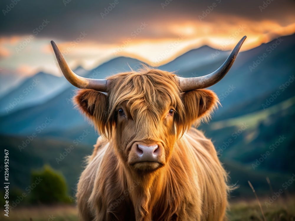 Highland Cow Minimalist Artistic Background - Scottish Cattle Photography Highland Cow Minimalist Artistic Background - Scottish Cattle Photography