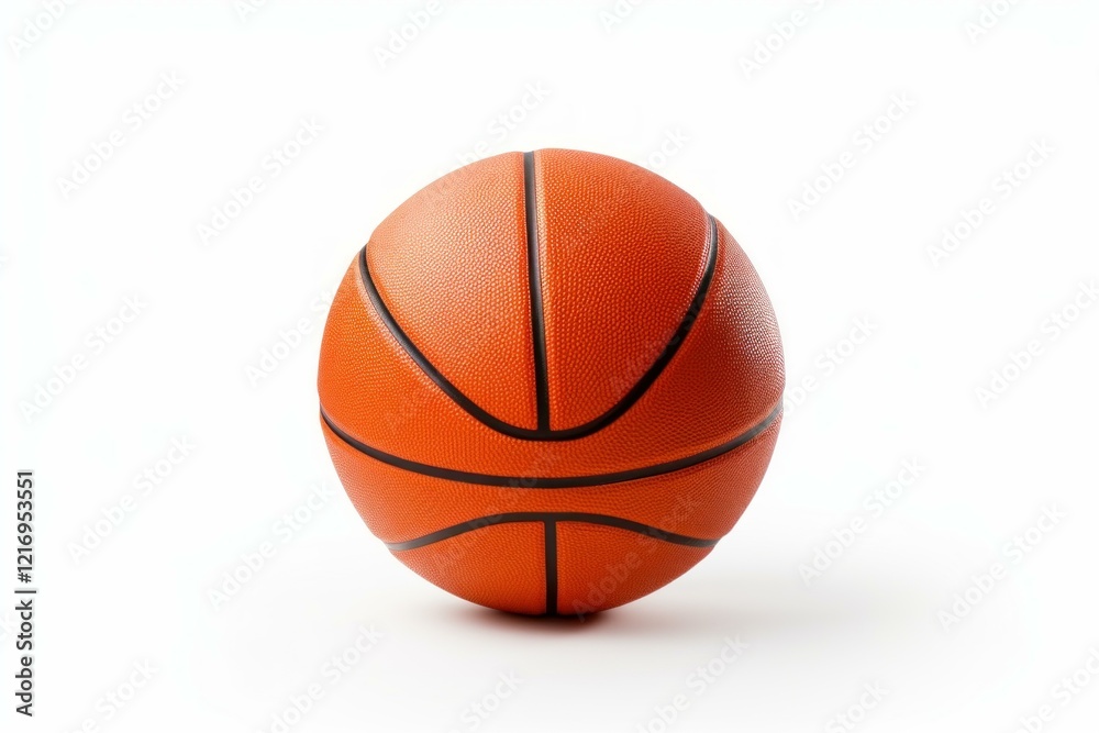Fototapeta premium Orange basketball ball on a white background representing concepts of sport, competition, and athleticism