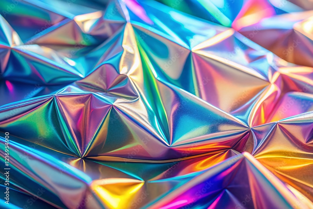 Holographic Gradient Pattern on White Background - Abstract Design Stock Photo
