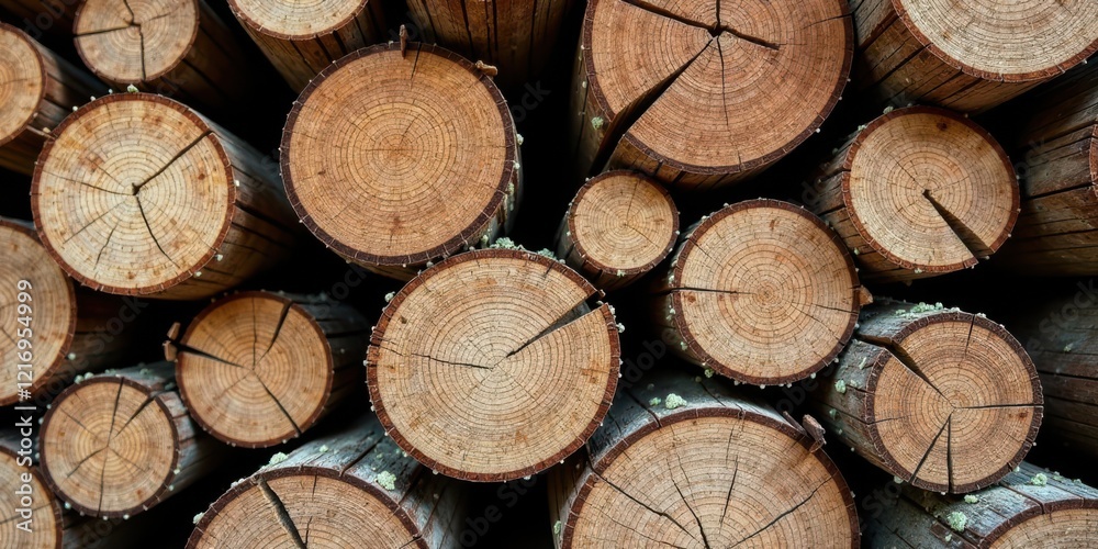 A Stack of Rustic Wooden Logs, Showing the Natural Rings and Texture of the Wood, Ideal for Backgrounds, Textures, and Design Projects A Stack of Rustic Wooden Logs, Showing the Natural Rings and Texture of the Wood, Ideal for Backgrounds, Textures, and Design Projects