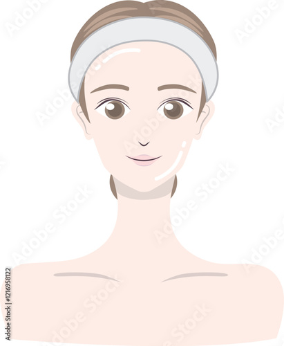 美しい艶肌の女性のイラスト