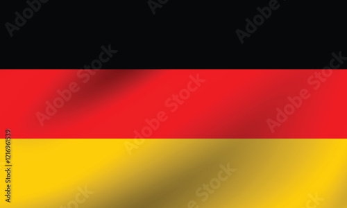 Germany flag official colors and proportion digital vector illustration. Pleated flag.