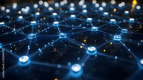 Wallpaper Mural Abstract Network Connection: A Futuristic Digital Landscape Torontodigital.ca