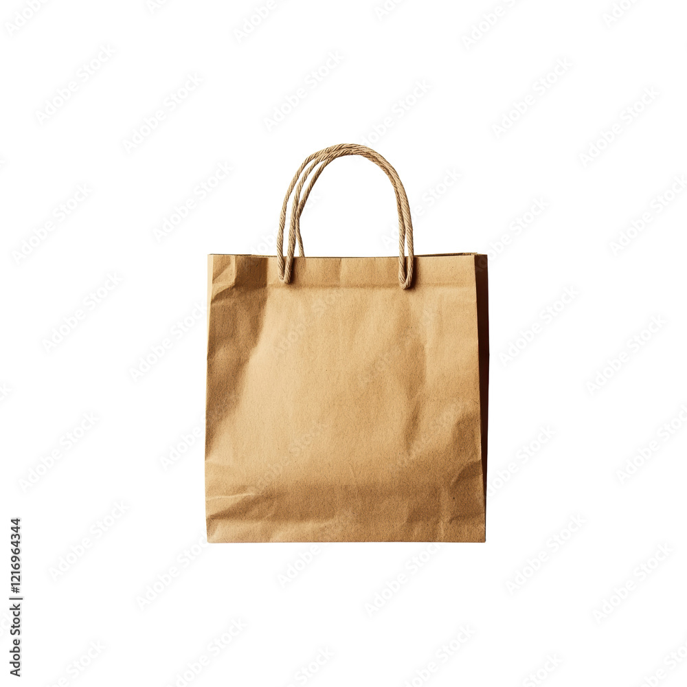 Brown Paper Bag with Twisted Handles on Isolated Background Brown Paper Bag with Twisted Handles on Isolated Background