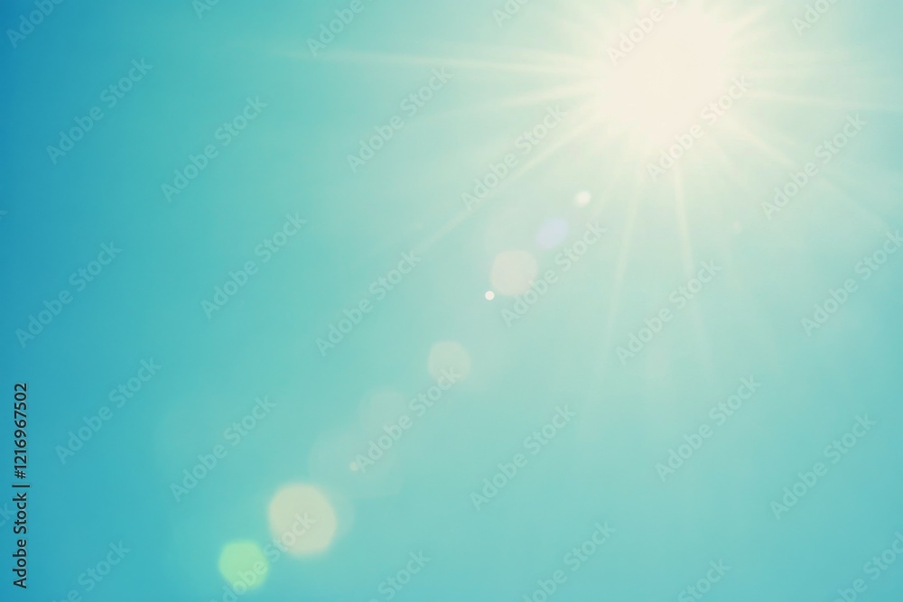 Obraz premium A radiant blue sky arching over a peaceful, sun-soaked countryside. Generative AI