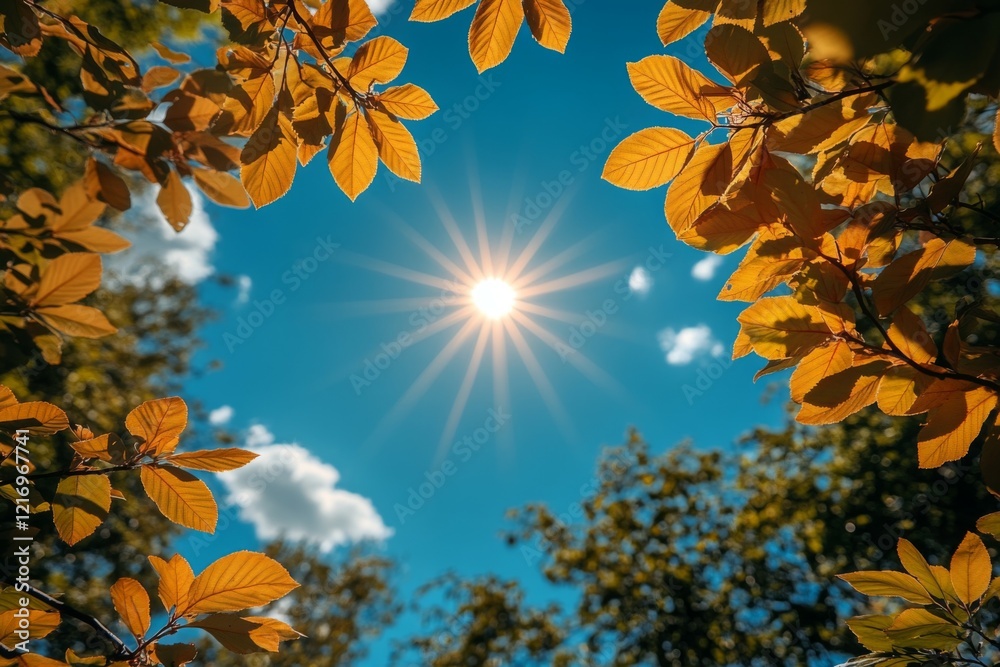 Obraz premium Crisp blue skies and the gentle warmth of the sun caressing the earth. Generative AI