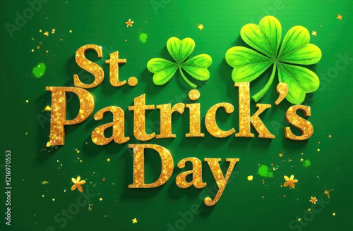 Inscription in gold letters St. Patrick's Day.