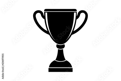 Trophy cup icon, victory cup vector, trophy silhouette