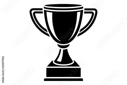 Trophy cup icon, victory cup vector, trophy silhouette