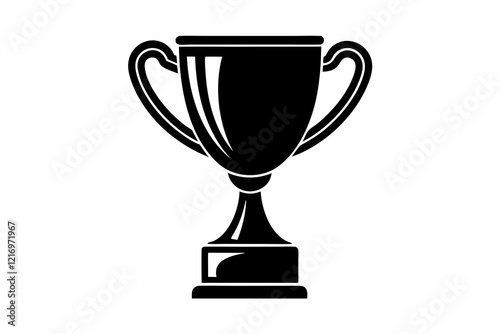 Trophy cup icon, victory cup vector, trophy silhouette