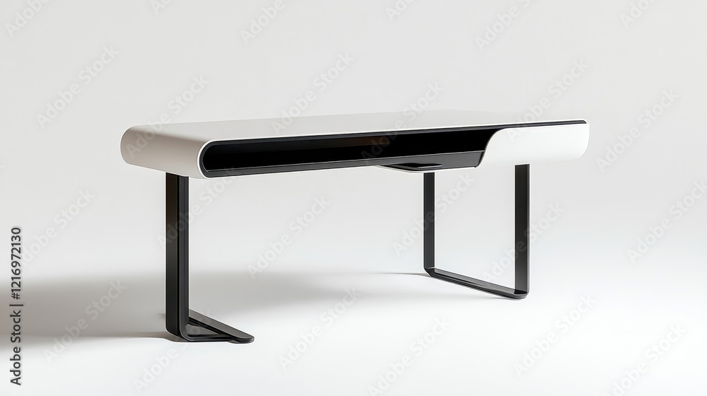 Elegant modern form desk with an integrated cable tray and smooth lacquered surface, placed on white surface --ar 16:9 --style raw --v 6.1 Job ID: 5bc72b24-12ed-4857-b721-2288b20d7f06 Elegant modern form desk with an integrated cable tray and smooth lacquered surface, placed on white surface --ar 16:9 --style raw --v 6.1 Job ID: 5bc72b24-12ed-4857-b721-2288b20d7f06