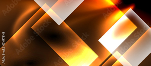 Dark neon colors with glass square shapes