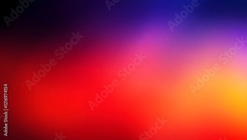 Dark Blue, Red, and Yellow Spectrum Gradient Background with Blur Effect