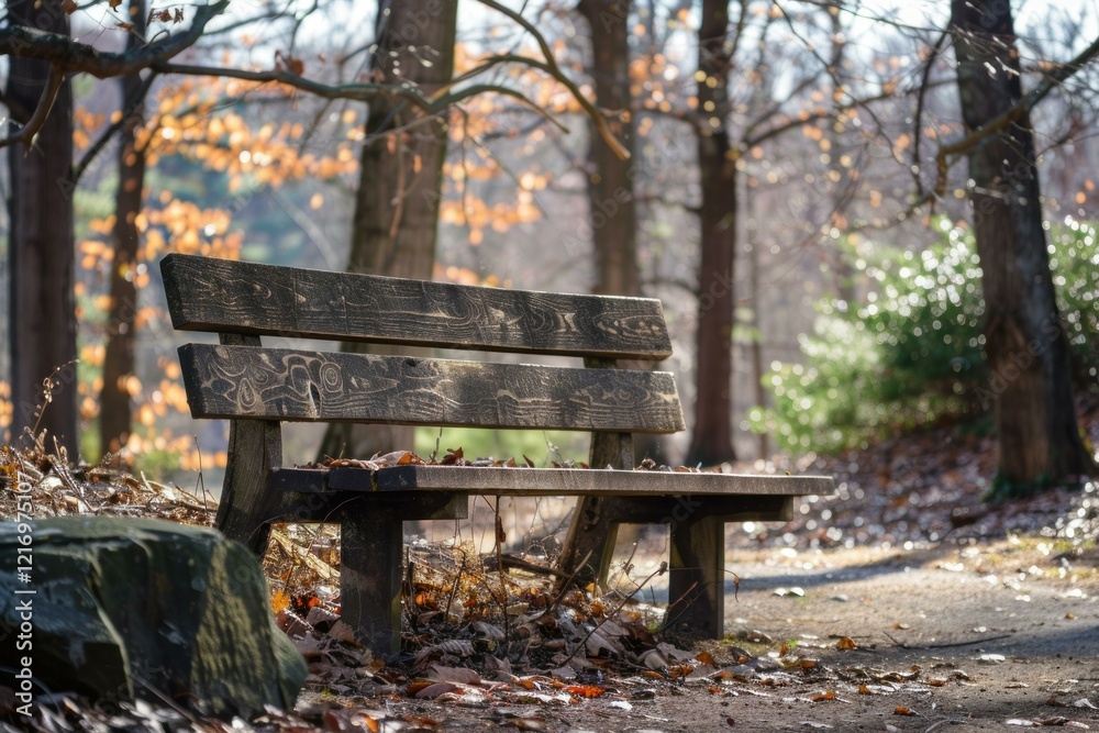 Empty bench is waiting for someone to come sit on a beautiful autumn day Empty bench is waiting for someone to come sit on a beautiful autumn day