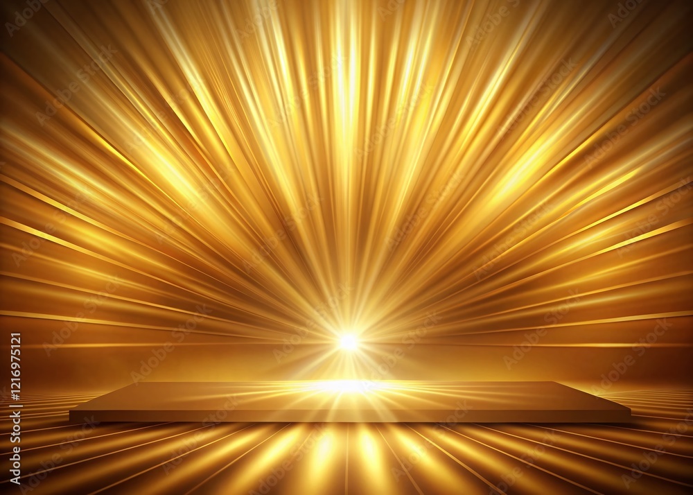 Obraz premium Luxurious Gold Light Rays Background for Product Photography - Elegant Shine and Glimmer