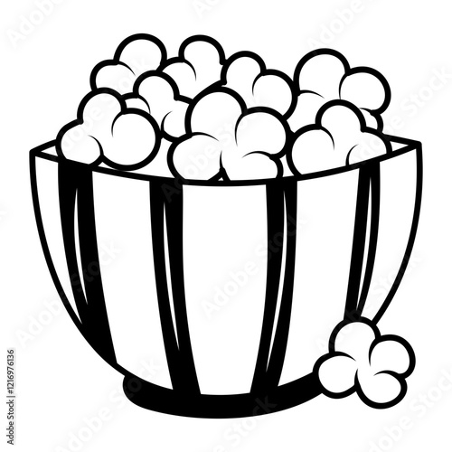A drawing style icon of popcorn bucket