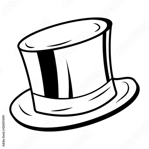 Magician hat icon in sketchy style