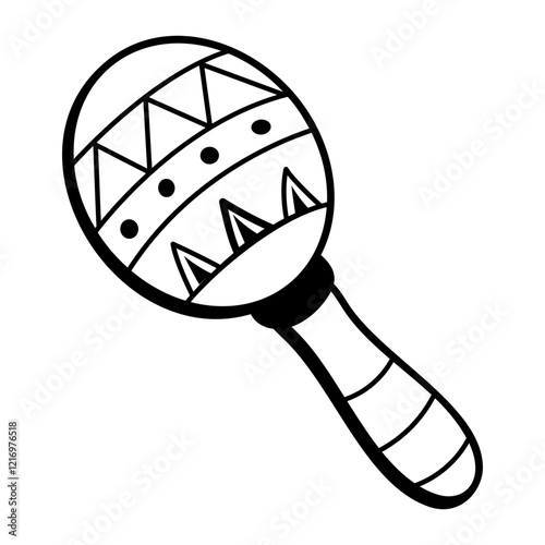 A drawing style icon of maraca