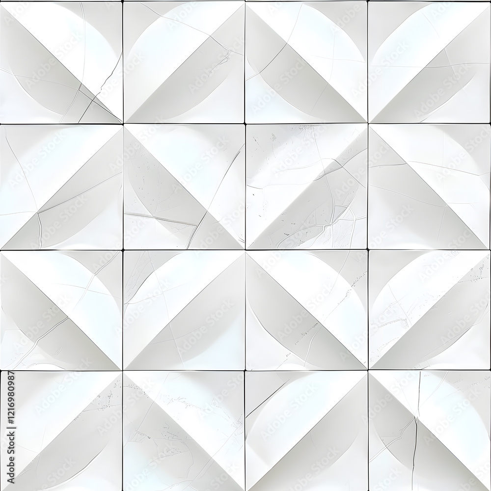 Obraz premium 3d geometric abstract white tile seamless pattern