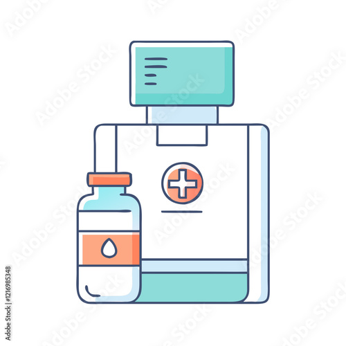 medicine dispenser icon, medicine dispenser vector illustration-simple illustration of medicine dispenser, perfect for medicine dispenser logos and icons