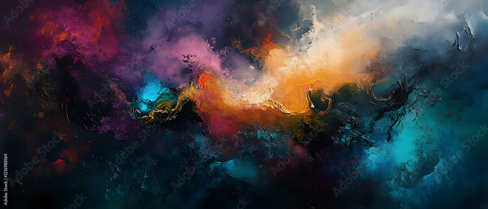 Fototapeta premium Abstract composition with vibrant colors and dynamic shapes, representing energy and activity -