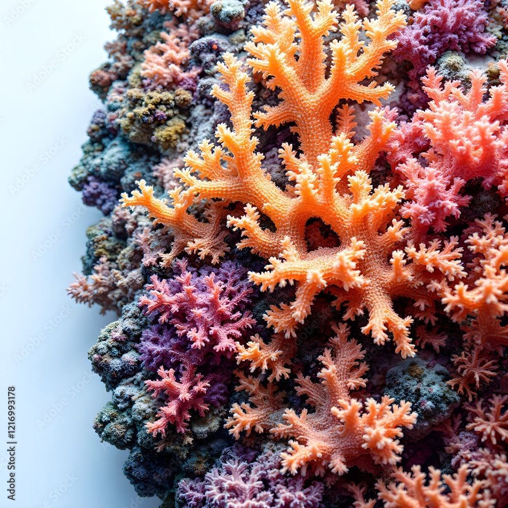 Close-up of a vibrant coral reef structure Close-up of a vibrant coral reef structure