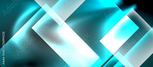 Dark neon colors with glass square shapes