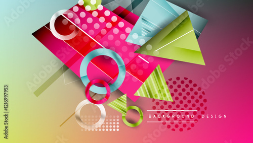 Abstract background geometric design with colorful gradients
