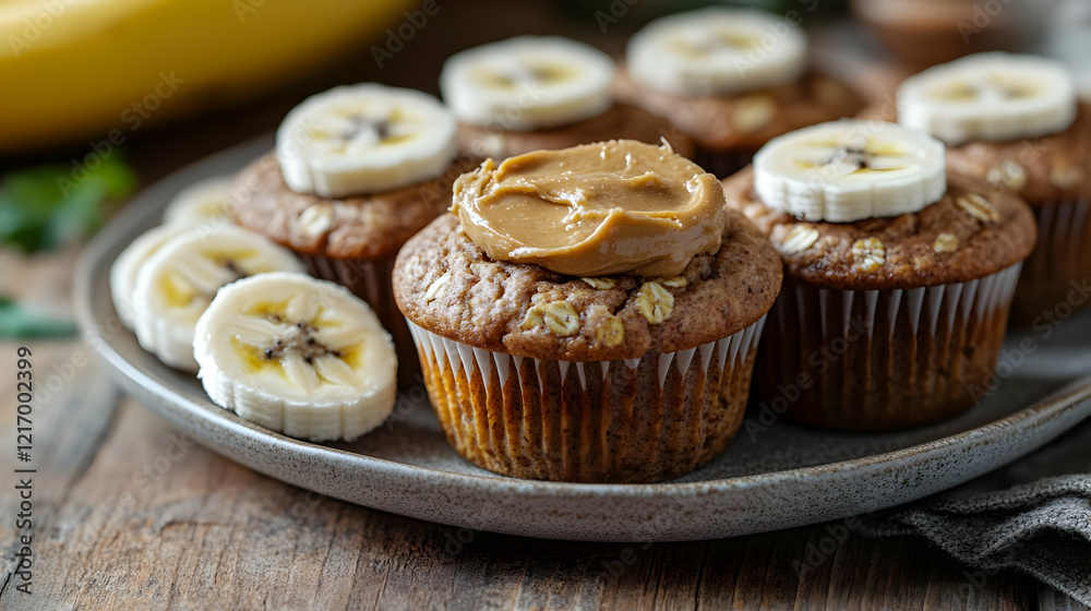 Delicious Banana and Peanut Butter Oatmeal Muffins