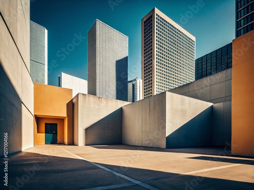 Minimalist Abstract Urban Geometry: Cityscape Lines and Shadows