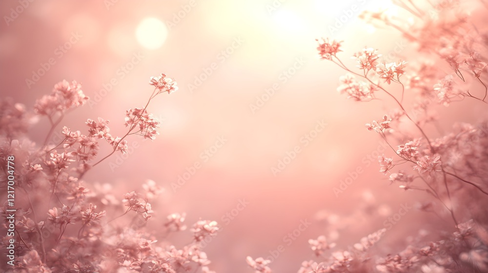 Fototapeta premium Soft Pink Blossoms with Tranquil Hues in High-Quality Photorealism