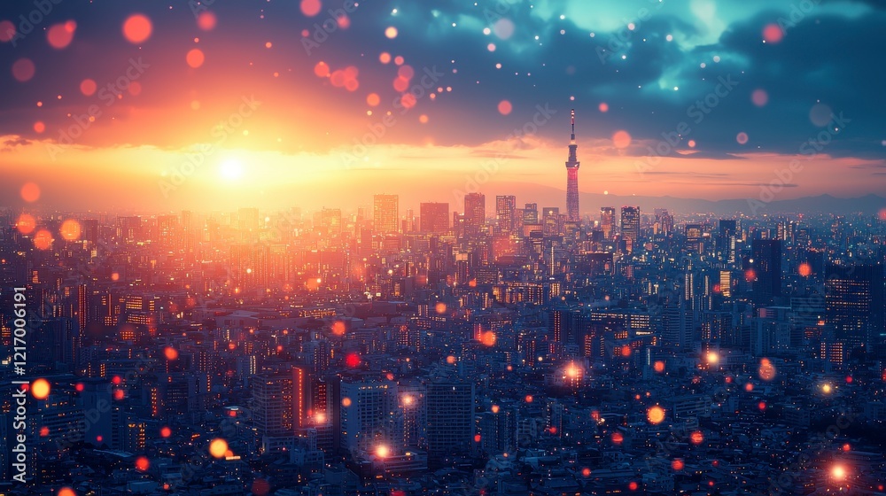 This image captures twilight reflections across a vibrant urban landscape, where the interplay of light symbolizes the dynamic rhythm of city life and human emotion. This image captures twilight reflections across a vibrant urban landscape, where the interplay of light symbolizes the dynamic rhythm of city life and human emotion.