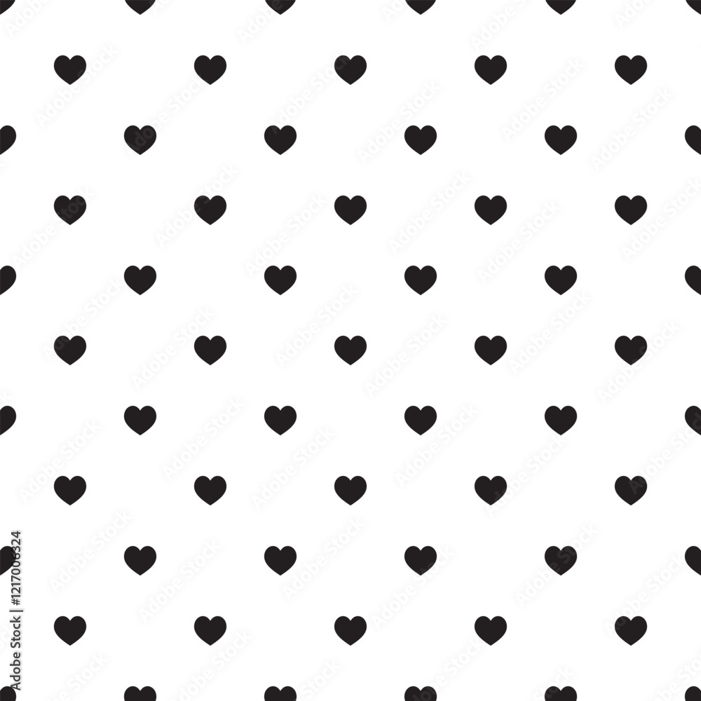 Simple monochrome seamless pattern with hearts. Repeatable background for Valentine's day. Fashion love print. Simple monochrome seamless pattern with hearts. Repeatable background for Valentine's day. Fashion love print.
