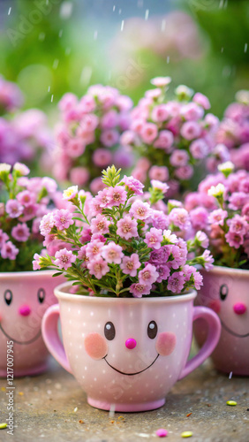 Wallpaper Mural A cluster of small cup shaped flowers that are pastel pink or lavender Torontodigital.ca