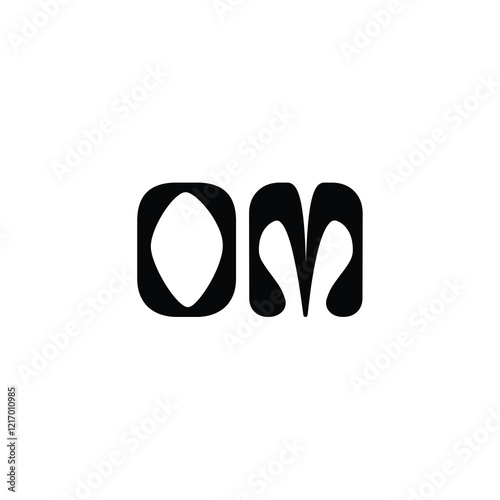 OM monogram logo design letter text name symbol monochrome logotype alphabet character simple logo