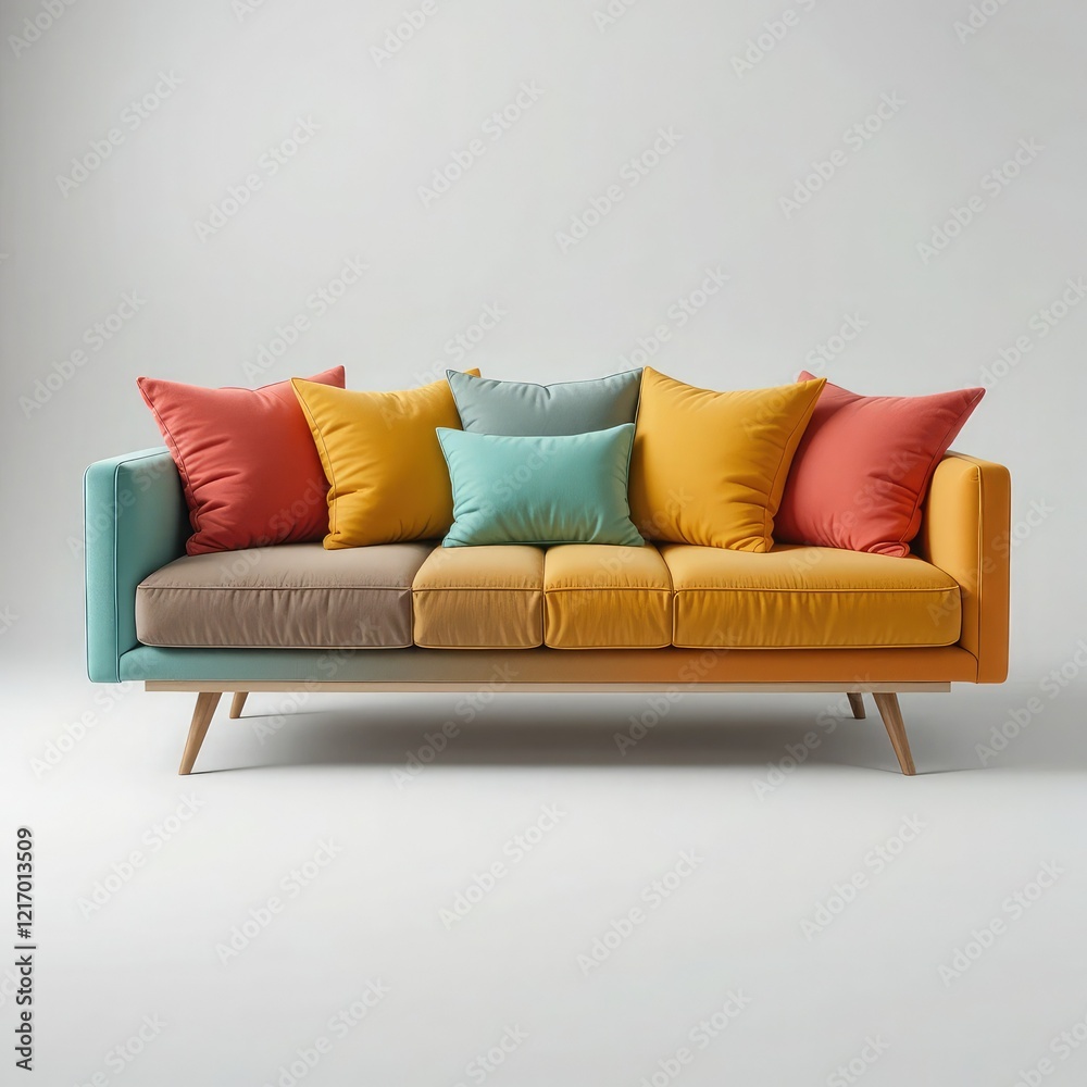 Fototapeta premium red sofa in a room