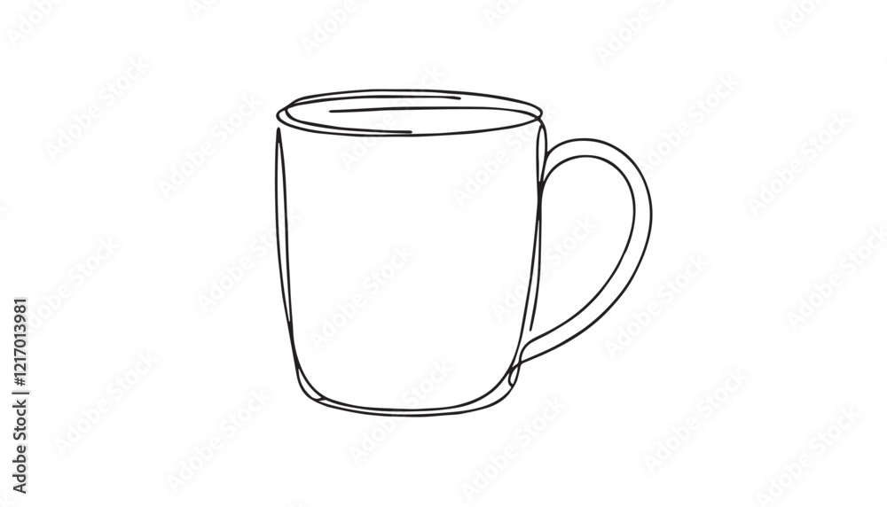 Continuous one single minimal line drawing mug Continuous one single minimal line drawing mug