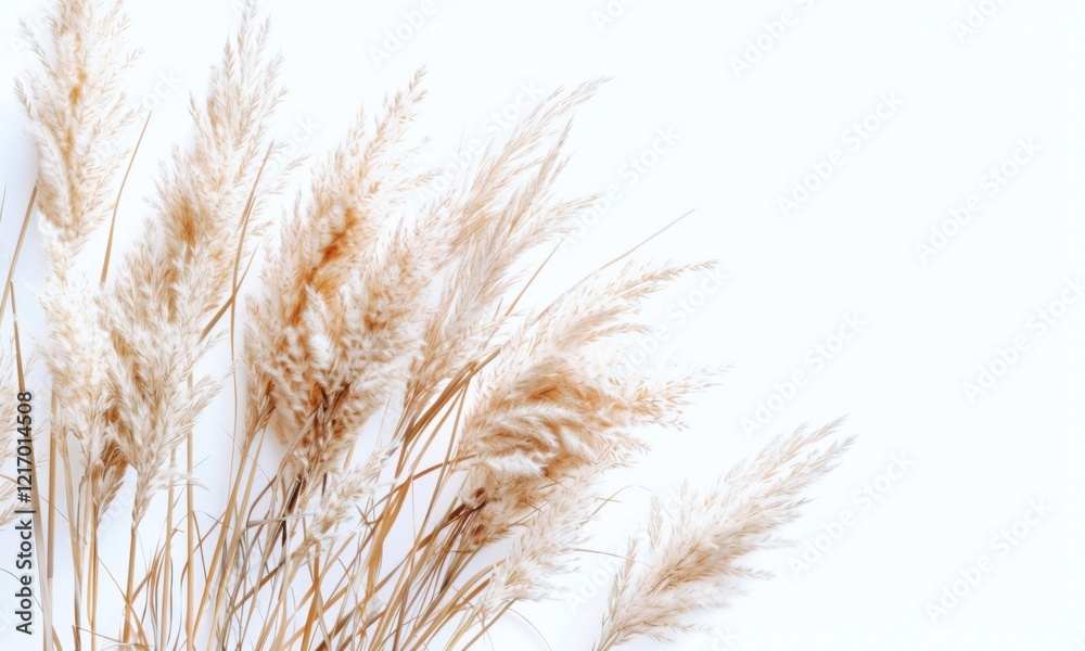 Fototapeta premium Pampas Grass On White Background