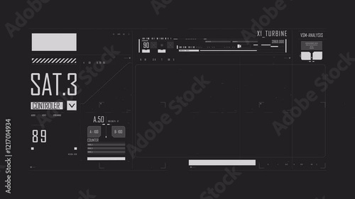 HUD technological infographic elements with transparent background