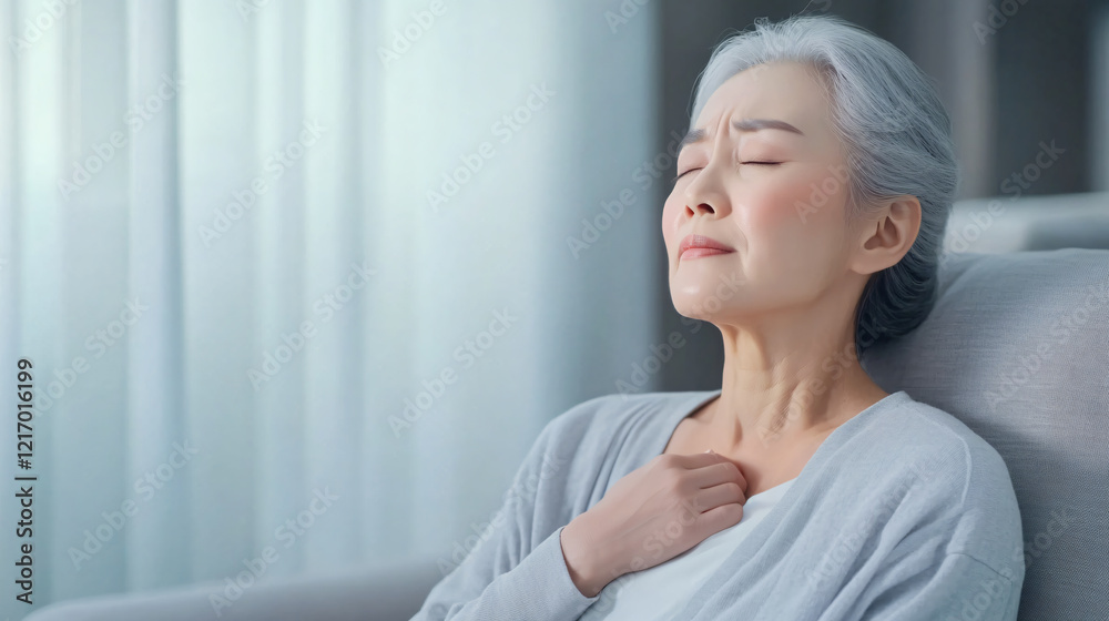 Elderly Asian female with chest pain and chest tightness Elderly Asian female with chest pain and chest tightness