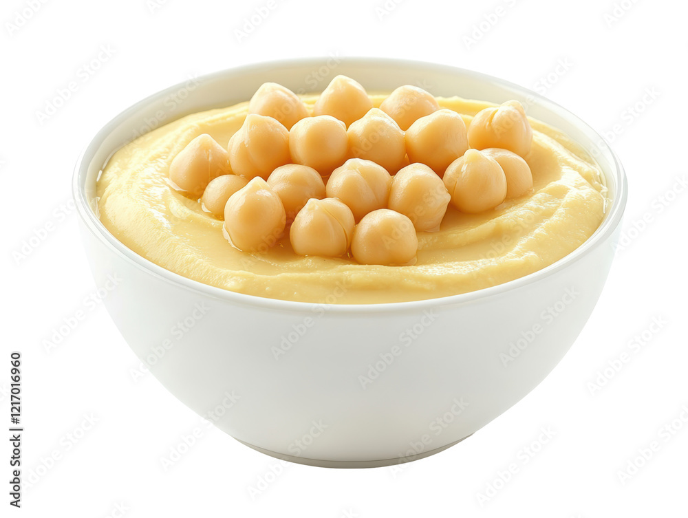 Isolated Bowl of Hummus with Chickpeas Isolated Bowl of Hummus with Chickpeas