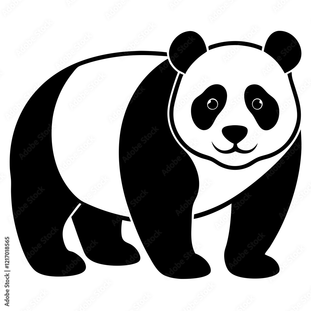 panda silhouette vector illustration panda silhouette vector illustration