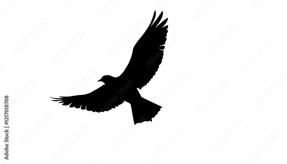 Majestic Black Bird Silhouette Soaring High in Flight Elegant Wings Nature Wildlife Powerful Symbol Freedom Air Flight Bird in Majestic Black Bird Silhouette Soaring High in Flight Elegant Wings Nature Wildlife Powerful Symbol Freedom Air Flight Bird in