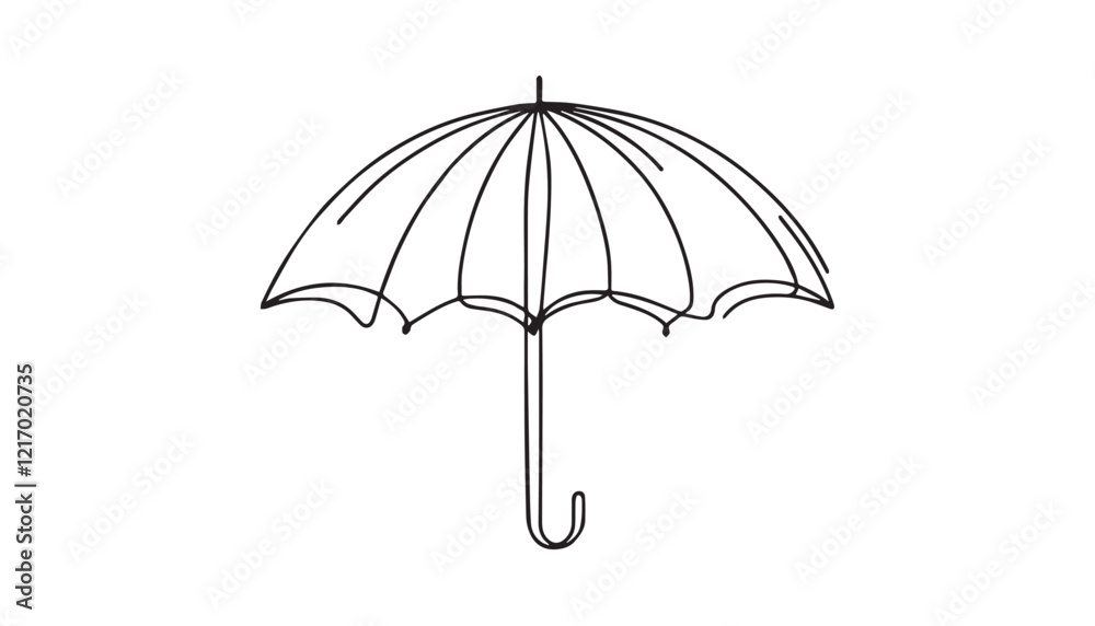 Continuous one single minimal line drawing umbrella Continuous one single minimal line drawing umbrella