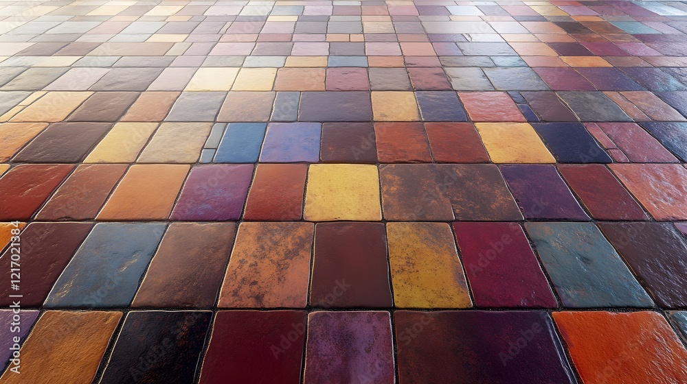 Fototapeta premium Vibrant Mosaic Tiles in High-Resolution Photorealistic Detail